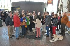 Asistentes a la visita del Museo del Ferrocarril de Gijón organizada por el Comité Terriitorial de UP Asturias