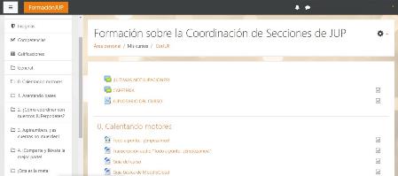 En la imagen se observa la página principal de la plataforma MoodleCloud, donde se detallan la estructura, foros y contenidos de la formación