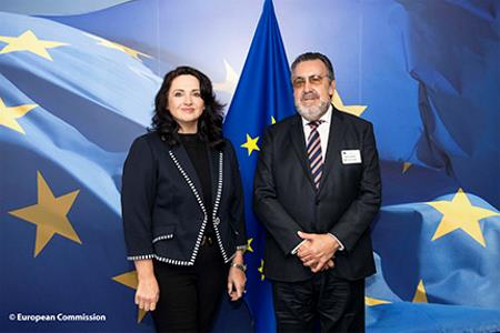 Comisaria europea de Igualdad, Helena Dallia con Carballeda1.jpg